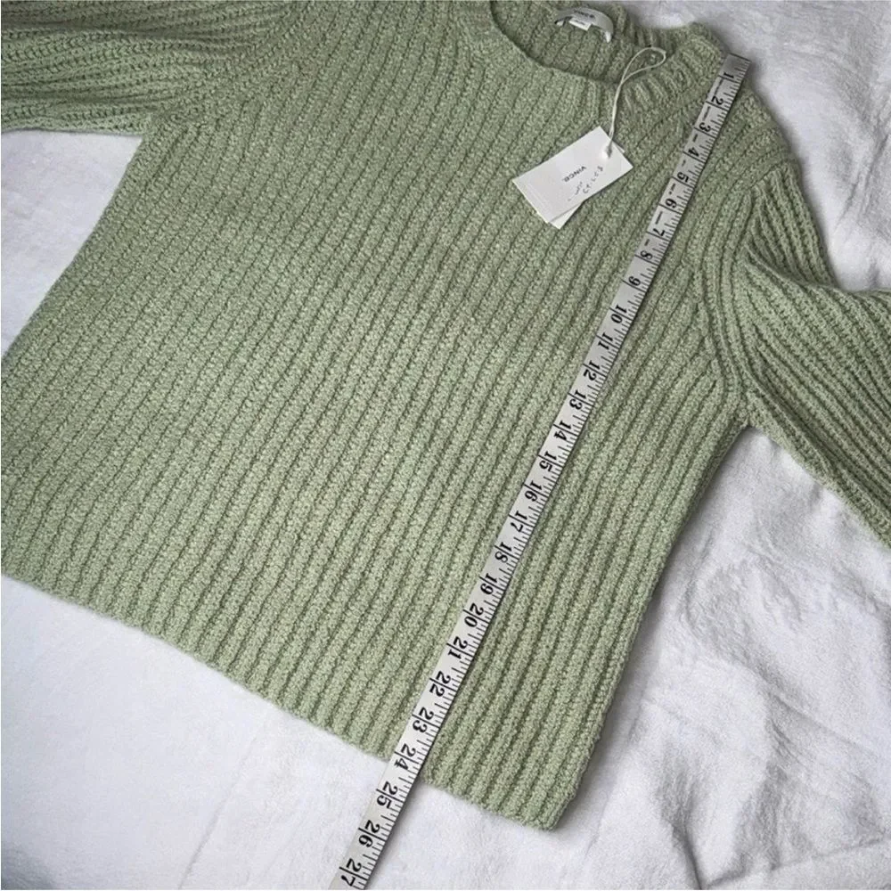 VINCE Crimped Ribbed Sweater Jade Wimens Size XL